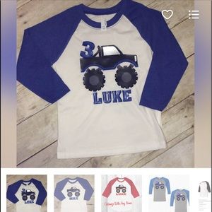 Monster truck 3rd Birthday raglan shirt